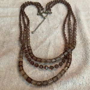 Chico’s Triple Smoke Crystal Necklace